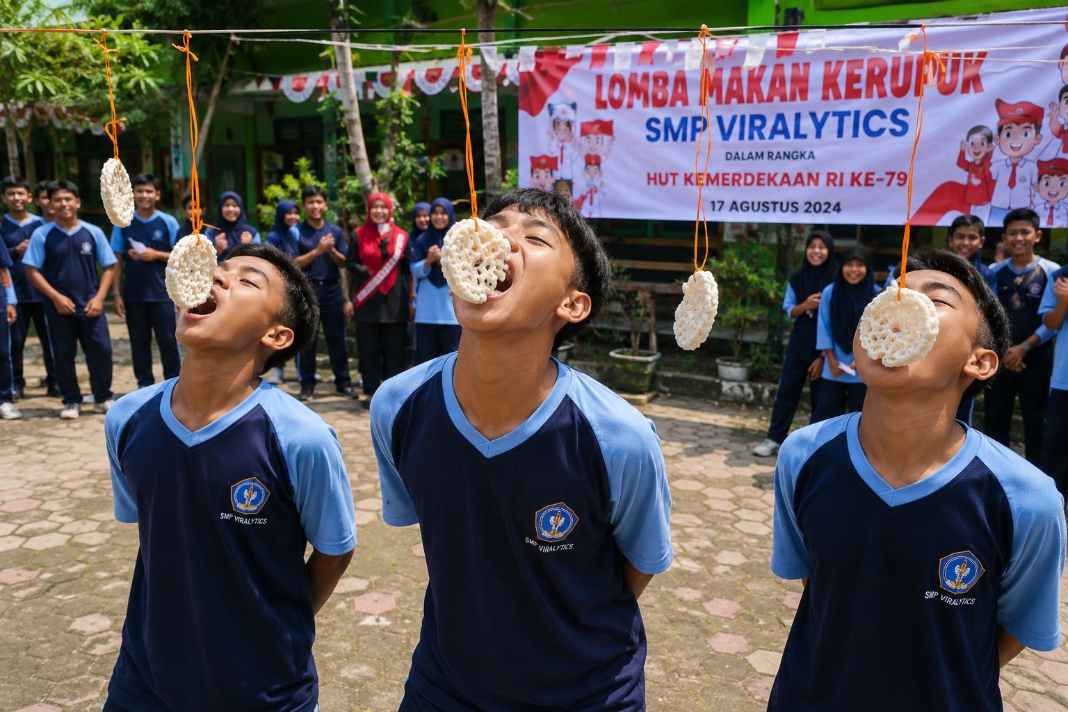 SMP Viralytics Meriahkan HUT Kemerdekaan dengan Lomba Makan Kerupuk